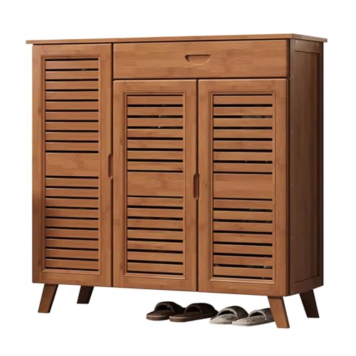 MARIYCH Schuhschrank-Organizer aus Holz, Braun, Vintage-Schuhregal, Mehrzweck-Regalschrank mit Schubladen, für Eingangsbereich, Schrank, Flur von MARIYCH
