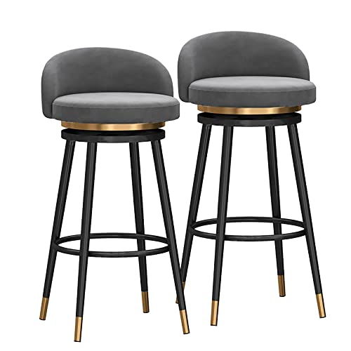 MARIYCH Verstelbare barkrukken Set Van 1/2, draaibare barkrukken met voetenbank en comfortabele rugleuning, stoel op barhoogte voor keuken, eetkamer, zitting met fluweelbekleding, poten Van zwart me MARIYCH Verstelbare barkrukken Set Van 1/2, draaibare barkrukken met voetenbank en comfortabele rugleuning, stoel op barhoogte voor keuken, eetkamer, zitting met fluweelbekleding, poten Van zwart me von MARIYCH