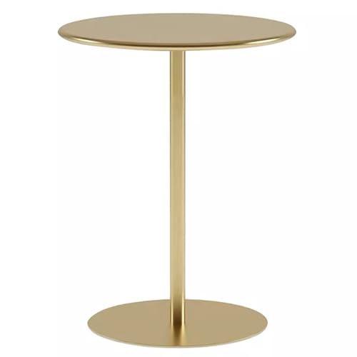 Runde Kneipentische in Barhöhe, Kaffeebar-Tischstation für kleine Bereiche | Cocktail-Bistrotisch aus Metall mit Metallfuß, für Zuhause, Kücheninsel, Bartheke, Gold (40 x 40 x 62 cm) von MARIYCH