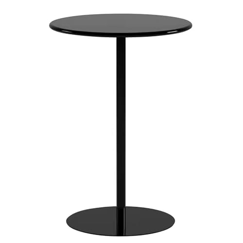 Runde Kneipentische in Barhöhe, Kaffeebar-Tischstation für kleine Bereiche | Cocktail-Bistrotisch aus Metall mit Metallfuß, für Zuhause, Kücheninsel, Bartheke, Schwarz (40 x 40 x 62 cm) von MARIYCH