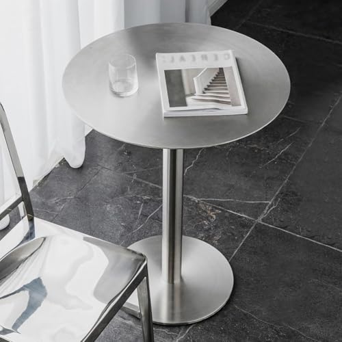 Runder Stehtisch, hoher Cocktail-Bistrotisch für Partys, Frühstückstisch in der Küche, hoher Schreibtisch für Computer und Kaffee zum Essen, Arbeiten, Studieren (Größe: 60 x 60 x 75 cm) von MARIYCH
