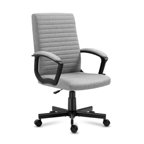 MARK ADLER Boss 2.5 Grey | Ergonomischer Bürostuhl Chefsessel Drehsessel Computerstuhl Stuhl | Gepolsterter Armlehne | Höhenverstellbar | bis 130 kg belastbar | Homeoffice Büro | Stoff | Grau von MARK ADLER