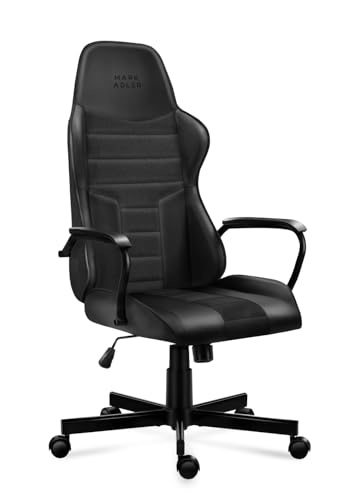 MARK ADLER Boss 4.2 Chef Sessel ergonomisch profilierte Bürostuhl Schreibtischstuhl Form Gaszylinder PU-Gummiräder Tilt Plus Mechanismus bis 130 kg belastbar Schwarz von MARK ADLER