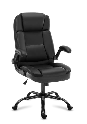 MARK ADLER Boss 5.1 Black | Ergonomischer Bürostuhl Chefsessel Drehstuhl | Höhenverstellbar Drehbar Wippfunktion | 130 kg belastbar | Verstellbare Armlehnen | Kunstleder | Homeoffice Büro | Schwarz von MARK ADLER