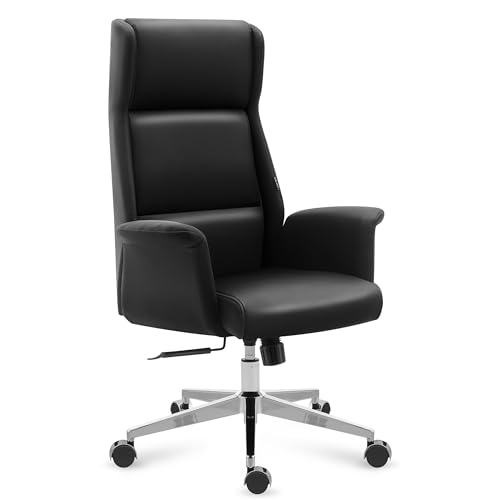 MARK ADLER Boss 5.6 Black | Ergonomischer Bürostuhl Chefsessel Schreibtischstuhl Computerstuhl | Höhenverstellbar Drehbar Wippfunktion | bis 130 kg belastbar | Homeoffice Büro | Kunstleder | Schwarz von MARK ADLER