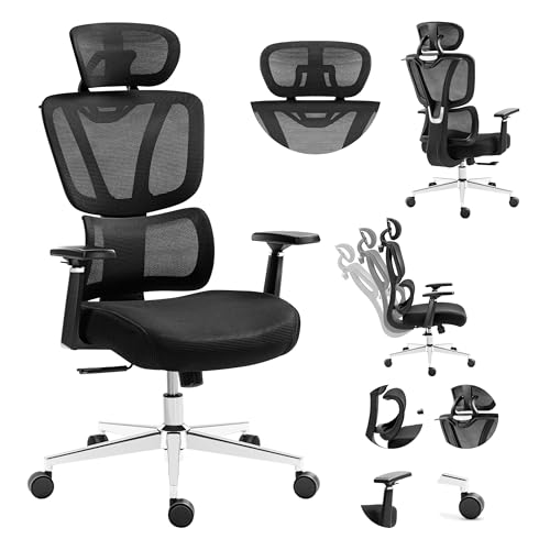 MARK ADLER Expert 4.6 | Ergonomisch Schreibtischstuhl Bürostuhl Drehsessel | Verstellbarer Lordosenstütze | Verstellbare Rückenlehne Armlehnen Kopfstütze | Höhenverstellbar | mit Aufhänger | Schwarz von MARK ADLER