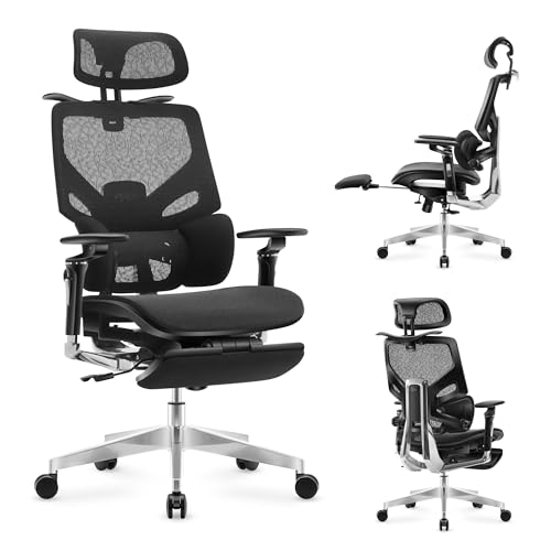 MARK ADLER Expert 9.6 | Ergonomischer Bürostuhl mit Verstellbarer Rückenlehne & Fußstütze | Mesh | 5D-Armlehnen | Aluminiumrahmen | Höhenverstellbar | 1 Stück von MARK ADLER
