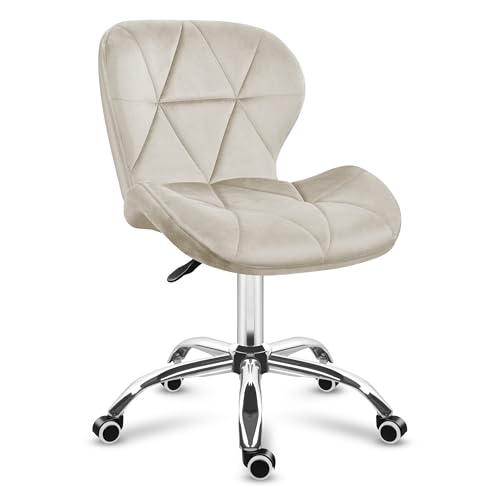 MARK ADLER Future 3.0 | Drehstuhl Bürostuhl Stuhl Schreibtischstuhl Polsterstuhl | Höhenverstellbar bis 130 kg belastbar Atmungsaktiver Samt Velours | Homeoffice Arbeitszimmer Schminktisch | Beige von MARK ADLER
