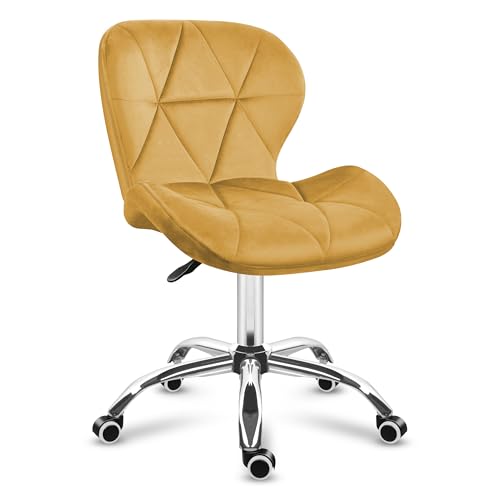 MARK ADLER Future 3.0 Bürostuhl Ergonomisch ohne Armlehne | Drehstuhl mit Rollen & Breiter Sitzfläche | Bequemer Schreibtischstuhl fürs Homeoffice & Schminktisch | Senfgelb von MARK ADLER