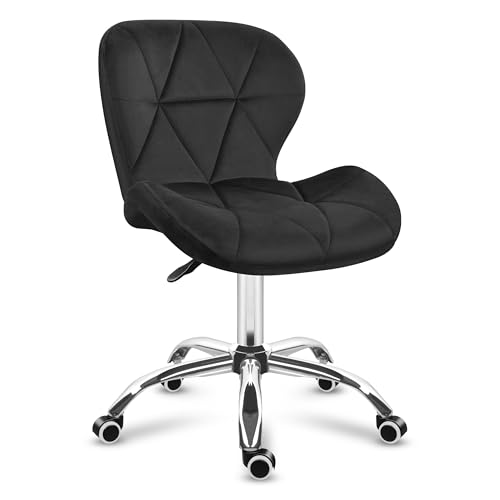 MARK ADLER Future 3.0 | Drehstuhl Bürostuhl Stuhl Schreibtischstuhl Polsterstuhl | Höhenverstellbar bis 130 kg belastbar Atmungsaktiver Samt Velours | Homeoffice Arbeitszimmer Schminktisch | Schwarz von MARK ADLER