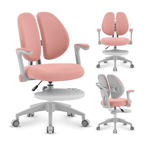 MARK ADLER Junior 4.9 Rose | Ergonomischer Kinderstuhl Drehstuhl Schreibtischstuhl | Höhenverstellbar & mitwachsend | Rückenlehne & Fußstütze verstellbar | Abklappbare Armlehnen | 1 Stück von MARK ADLER