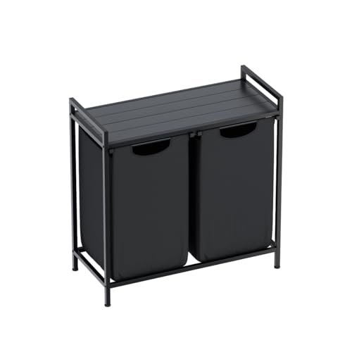 MARK ADLER Tidy 2.0 Wäschekorb mit 2 Fächer - 41L - Wäschesammler, Wäscheschrank mit 2 herausnehmbare Taschen aus Oxford-Stoff - 73,5 x 33 x73 cm von MARK ADLER