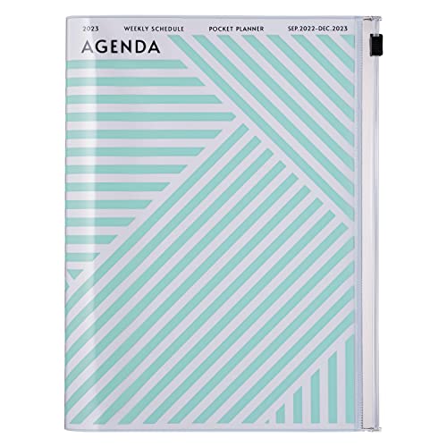 MARK'S 2022/2023 Taschenkalender A5 vertikal, Geometric Pattern, Mint: Von September 2022 bis Dezember 2023 von MARK'S(マークス)