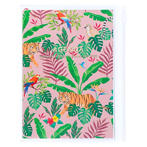 MARK'S 2021/2022 Taschenkalender A6 vertikal, Storage it, Jungle, Pink: Von September 2021 bis Dezember 2022 von MARK'S(マークス)