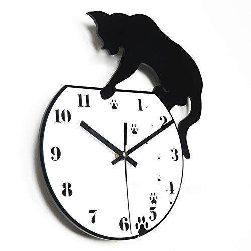 MARKELL Acryl böse Katze Wanduhr modernes Design Dekoration Wanduhr 3D selbstklebend Haus (B) von MARKELL