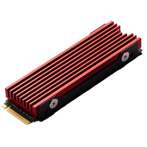 MARKELL M.2 2280 NVMe Kühlkörper M.2 SSD Kühlkörper Kühlkissen Ableitung aus Aluminium mit Thermokissen für M2 2280 SSDs, einfache Installation, Rot von MARKELL