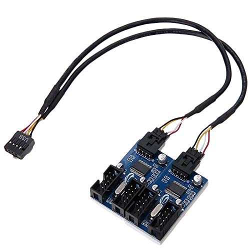MARKELL Motherboard USB 9 Pin auf Kopf 1 bis 4 Verlängerungskabel Multiplikator 30 cm Splitteranschluss von MARKELL
