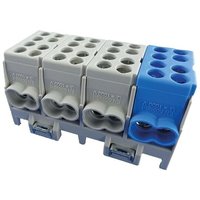 Hauptleitungs-Abzweigklemme - 3x grau, 1x blau 8x Eingang 35 mm² / 8x Ausgang 25 mm² von MARKENARTIKEL
