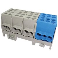 Hauptleitungs-Abzweigklemme - 3x grau, 1x blau, 4-polig 8x Eingang 25 mm² / 10x Ausgang 16 mm² von MARKENARTIKEL