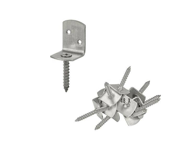 siwitec Flechtzaunbeschläge in zwei Ausführungen, L-Form, 32 x 30 von MARKENBAUMARKT24