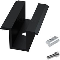 Markenlos - 50 st. Solar Mittelklemme 30mm Komplett Befestigungsset Schwarz mit Nutenstein von MARKENLOS