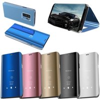 Markenlos - Smart View Spiegel Mirror Smart Cover Schale Etui kompatibel mit Realme 9 Pro Schutzhülle Tasche Case Schutz Clear Schwarz von MARKENLOS