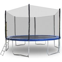 Trampolin 400 Outdoor Gartentrampolin Komplettset 4,00m 400 cm Modell 2019 mit extra verstärkten Rahmen - Blau von MARKENLOS