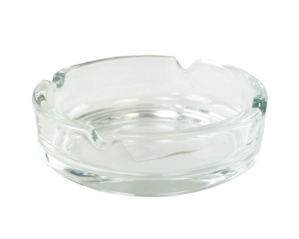 Aschenbecher Tischaschenbecher ca. 10,5 x 3,5 cm Glasaschenbecher transparent rund, mit 4 Einsenkungen von OTTO