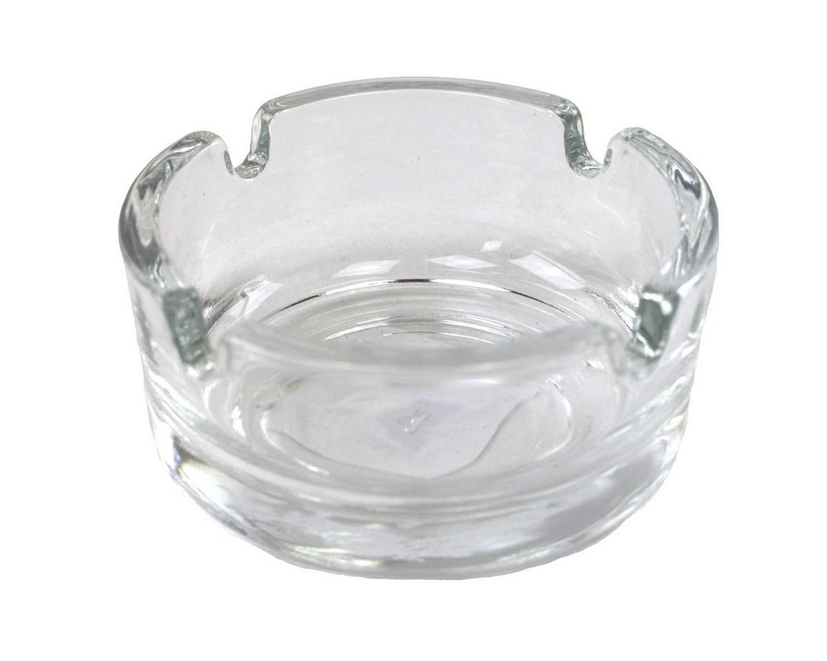 Aschenbecher Tischaschenbecher ca. 7 x 3,5 cm Glasaschenbecher rund transparent, mit 4 Einsenkungen von OTTO