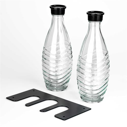 Flaschenhalter passend für SodaStream, Abtropfhalter, Abtropfständer, Abtropfgestell, 2er Abtropfhalter Kompatible mit Sodastream Crystal Flaschen, Metall (Halter für 2 Flaschen) von MARKENWARE BILLIG