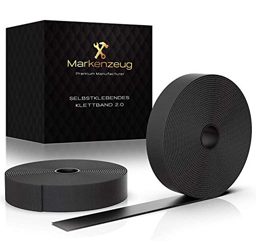 MARKENZEUG Premium Klettband selbstklebend I 8m Doppelseitiges Klebeband mit Klettverschluss I Extra-starkes selbstklebendes Montageband I 2cm breit I Verbessertes Konzept 2023 I schwarz MARKENZEUG Premium Klettband selbstklebend I 8m Doppelseitiges Klebeband mit Klettverschluss I Extra-starkes selbstklebendes Montageband I 2cm breit I Verbessertes Konzept 2023 I schwarz von MARKENZEUG