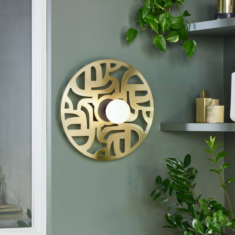 B-Ware Market Set Labyrinthe Wandlampe Leuchte Wandleuchte Messing ø 40 Cm Beleuchtung von MARKET SET