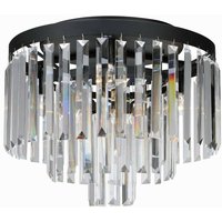 Ventimiglia - 4 Light Flush Crystal Deckenleuchte Schwarz, E14 - Markslojd von MARKSLOJD