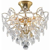 Markslojd - rosendal - 3 Licht Kristall Decke Semi Flush Lampe Gold, E14 von MARKSLOJD