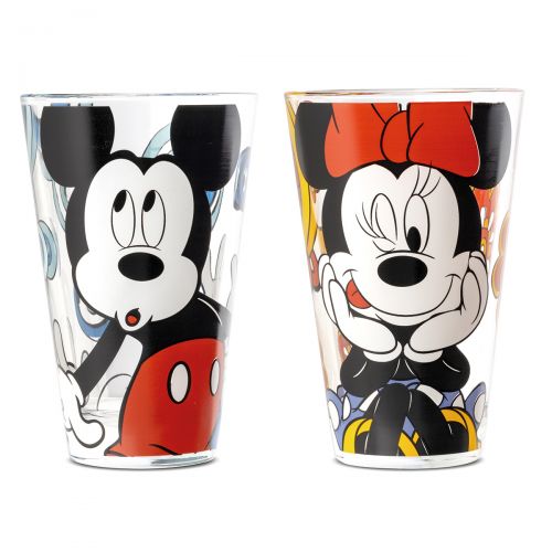 2er-Trinkglas Set MICKEY & MINNIE Glas Mehrfarbig 310ml 8,5x8,5x12,5cm Geschirr, Tassen + Gläser von MARKT35G