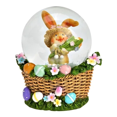 Deko Schneekugel HASE IM OSTEREIERKORB Glas Polyresin 7x7x9cm Frühjahr/Sommer von MARKT35G