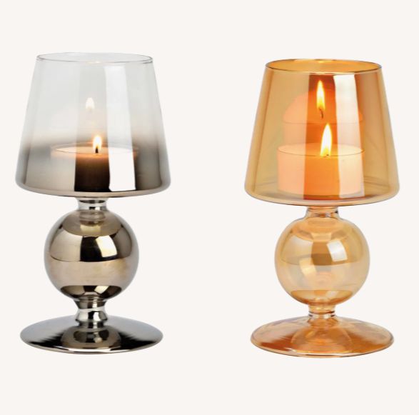 Kerzenhalter STIL Glas Cognac  10x10x18cm Cognac Vasen + Kerzenständer von MARKT35W