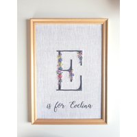 Kinderzimmer Wanddekoration/Personalisierte Babyparty Geschenk Monogramm Benutzerdefinierte Stickerei Handgemachte Initialen Personalisierter Name von MARLEstore