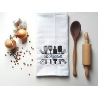 Monogramm Geschirrtuch Mit Waffelmotiv Personalisiertes Aus Baumwolle von MARLEstore