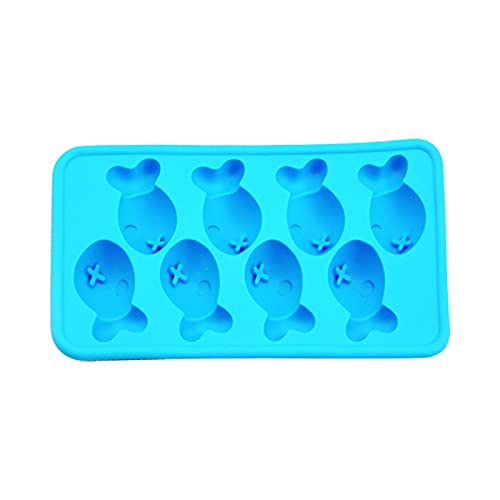 MARMODAY Eiswürfelformen aus lebensmittelechtem Silikon, leicht zu entfernen, wiederverwendbar, auslaufsicher, blaue Fische von MARMODAY