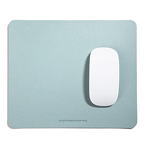 Mauspad, doppelseitiges Mauspad, PU-Leder, mit genähter Kante mit rutschfestem und wasserfestem, glattem, dünnem Mauspad für Büro/Zuhause/Gaming (Grün, 24 x 21 cm) von MARMODAY