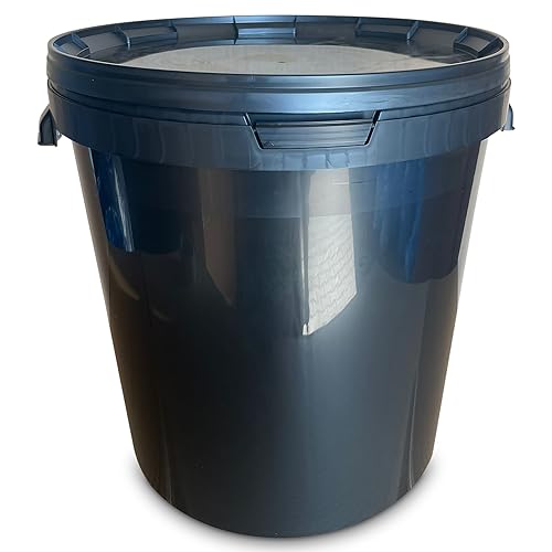 MARMOS-PLAST 1 x 30 Liter Eimer Schwarzer Kunststoffeimer mit Deckel Lebensmittelecht stapelbarerer Milcheimer Vorratseimer Honigeimer Lebensmittelfreigabe Behälter Leereimer für Mehl Wassereimer MARMOS-PLAST 1 x 30 Liter Eimer Schwarzer Kunststoffeimer mit Deckel Lebensmittelecht stapelbarerer Milcheimer Vorratseimer Honigeimer Lebensmittelfreigabe Behälter Leereimer für Mehl Wassereimer von MARMOS-PLAST