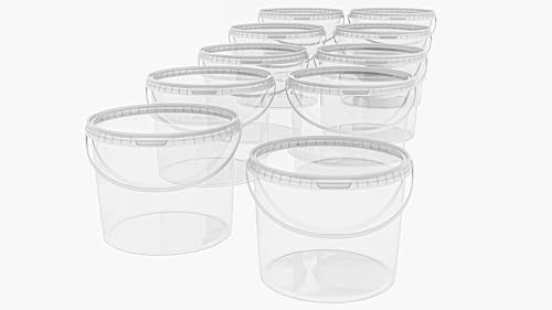 MARMOS-PLAST 10 x 10 Liter Eimer Set transparenter Kunststoffeimer mit Deckel stapelbarer Milch-/Vorratseimer Honigeimer Behälter Lebensmittelfreigabe Lebensmittelechte Leereimer für Mehl Wassereimer MARMOS-PLAST 10 x 10 Liter Eimer Set transparenter Kunststoffeimer mit Deckel stapelbarer Milch-/Vorratseimer Honigeimer Behälter Lebensmittelfreigabe Lebensmittelechte Leereimer für Mehl Wassereimer von MARMOS-PLAST