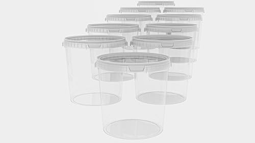 MARMOS-PLAST 10 x 30 Liter Eimer Set transparenter Kunststoffeimer mit Deckel stapelbarer Milch-/Vorratseimer Honigeimer Behälter Lebensmittelfreigabe Lebensmittelechte Leereimer für Mehl Wassereimer MARMOS-PLAST 10 x 30 Liter Eimer Set transparenter Kunststoffeimer mit Deckel stapelbarer Milch-/Vorratseimer Honigeimer Behälter Lebensmittelfreigabe Lebensmittelechte Leereimer für Mehl Wassereimer von MARMOS-PLAST