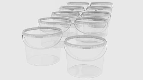 MARMOS-PLAST 20 x 10 Liter Eimer Set transparenter Kunststoffeimer mit Deckel stapelbarer Milch-/Vorratseimer Honigeimer Behälter Lebensmittelfreigabe Lebensmittelechte Leereimer für Mehl Wassereimer MARMOS-PLAST 20 x 10 Liter Eimer Set transparenter Kunststoffeimer mit Deckel stapelbarer Milch-/Vorratseimer Honigeimer Behälter Lebensmittelfreigabe Lebensmittelechte Leereimer für Mehl Wassereimer von MARMOS-PLAST