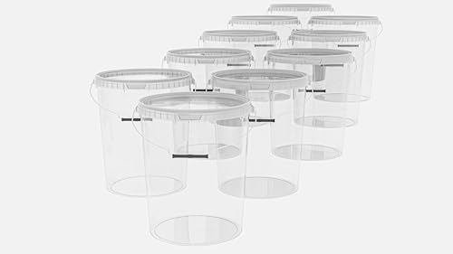 MARMOS-PLAST 20 x 25 Liter Eimer Set transparenter Kunststoffeimer mit Deckel stapelbarer Milch-/Vorratseimer Honigeimer Behälter Lebensmittelfreigabe Lebensmittelechte Leereimer für Mehl Wassereimer MARMOS-PLAST 20 x 25 Liter Eimer Set transparenter Kunststoffeimer mit Deckel stapelbarer Milch-/Vorratseimer Honigeimer Behälter Lebensmittelfreigabe Lebensmittelechte Leereimer für Mehl Wassereimer von MARMOS-PLAST