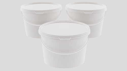 MARMOS-PLAST 3 x 10 Liter Eimer Set Weiß Kunststoffeimer mit Deckel stapelbarer Milch-/Vorratseimer Honigeimer Behälter Lebensmittelfreigabe Lebensmittelechte Leereimer für Mehl Wassereimer MARMOS-PLAST 3 x 10 Liter Eimer Set Weiß Kunststoffeimer mit Deckel stapelbarer Milch-/Vorratseimer Honigeimer Behälter Lebensmittelfreigabe Lebensmittelechte Leereimer für Mehl Wassereimer von MARMOS-PLAST
