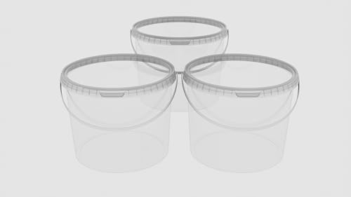 MARMOS-PLAST 3 x 10 Liter Eimer Set transparenter Kunststoffeimer mit Deckel stapelbarer Milch-/Vorratseimer Honigeimer Behälter Lebensmittelfreigabe Lebensmittelechte Leereimer für Mehl Wassereimer MARMOS-PLAST 3 x 10 Liter Eimer Set transparenter Kunststoffeimer mit Deckel stapelbarer Milch-/Vorratseimer Honigeimer Behälter Lebensmittelfreigabe Lebensmittelechte Leereimer für Mehl Wassereimer von MARMOS-PLAST