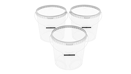 MARMOS-PLAST 3 x 20 Liter Eimer Set transparenter Kunststoffeimer mit Deckel stapelbarer Milch-/Vorratseimer Honigeimer Behälter Lebensmittelfreigabe Lebensmittelechte Leereimer für Mehl Wassereimer MARMOS-PLAST 3 x 20 Liter Eimer Set transparenter Kunststoffeimer mit Deckel stapelbarer Milch-/Vorratseimer Honigeimer Behälter Lebensmittelfreigabe Lebensmittelechte Leereimer für Mehl Wassereimer von MARMOS-PLAST