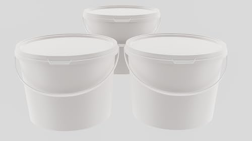 MARMOS-PLAST 3 x 3 Liter Eimer Set Weiß Kunststoffeimer mit Deckel stapelbarer Milch-/Vorratseimer Honigeimer Behälter Lebensmittelfreigabe Lebensmittelechte Leereimer für Mehl Wassereimer MARMOS-PLAST 3 x 3 Liter Eimer Set Weiß Kunststoffeimer mit Deckel stapelbarer Milch-/Vorratseimer Honigeimer Behälter Lebensmittelfreigabe Lebensmittelechte Leereimer für Mehl Wassereimer von MARMOS-PLAST